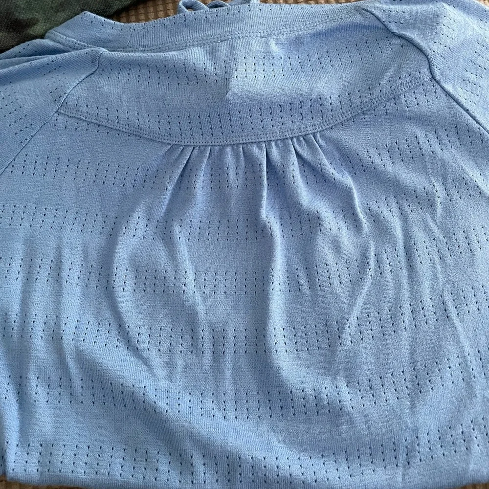 T By Talbots
NWT Pointelle Stripe Raglan Long-sleeve
Drawstring Top X - Picture 5 of 7